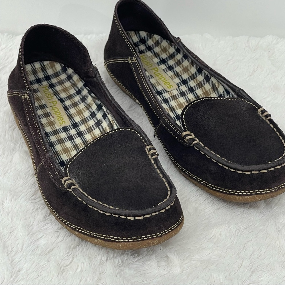 Hush Puppies Dark Brown Loafers WOMENS SIZE 7.5 Wide